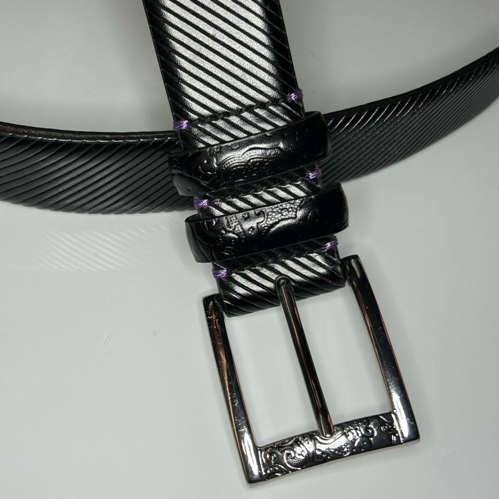 Robert Graham Black leather belt sz 36